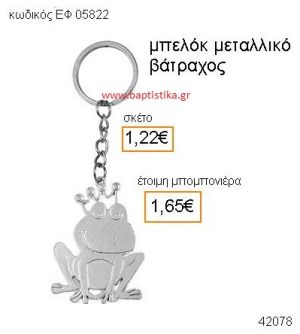 ΒΑΤΡΑΧΟΣ ΜΕΤΑΛΛΙΚΟ ΜΠΡΕΛΟΚ μπομπονιέρα Βάπτισης ΕΦ-05822