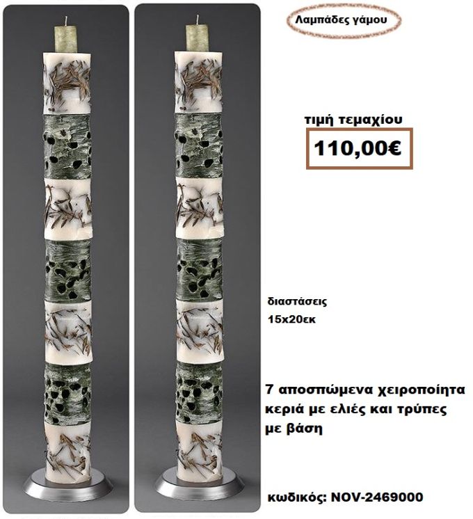 ΛΑΜΠΑΔΑ- ΚΕΡΙΑ ΓΑΜΟΥ ΜΕ 7 ΑΠΟΣΠΩΜΕΝΑ ΧΕΙΡΟΠΟΙΗΤΑ ΚΕΡΙΑ ΜΕ ΕΛΙΕΣ ΚΑΙ ΤΡΥΠΕΣ ΜΕ ΒΑΣΗ NOV-2469000