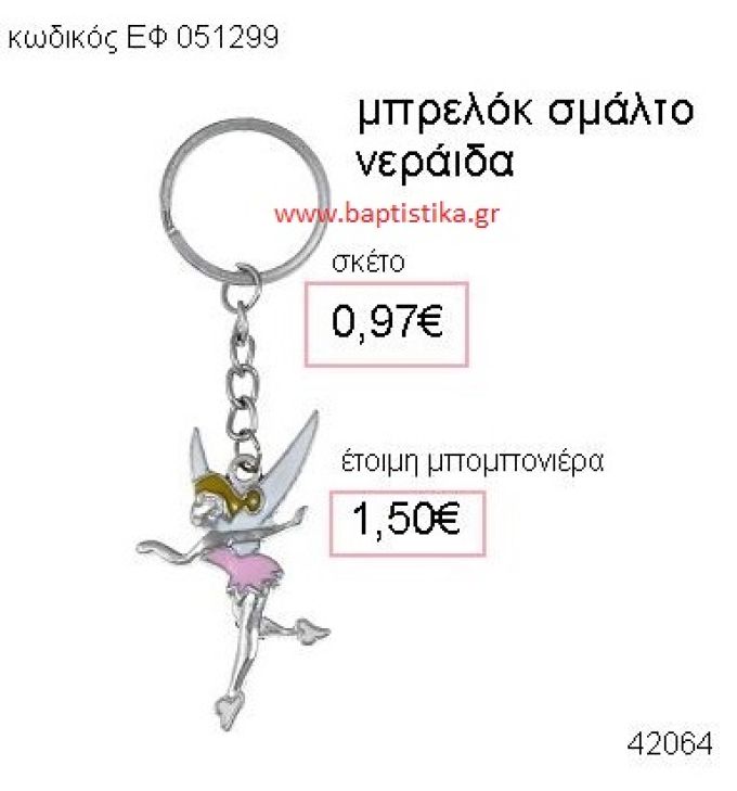 ΝΕΡΑΪΔΑ ΜΕΤΑΛΛΙΚΟ ΜΠΡΕΛΟΚ μπομπονιέρα Βάπτισης ΕΦ-051299