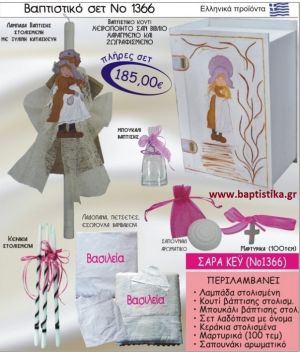 ΣΑΡΑ ΚΕΫ Βαπτιστικό σέτ-πακέτο σε ΚΟΥΤΙ ΒΙΒΛΙΟ ΝΟ-1366